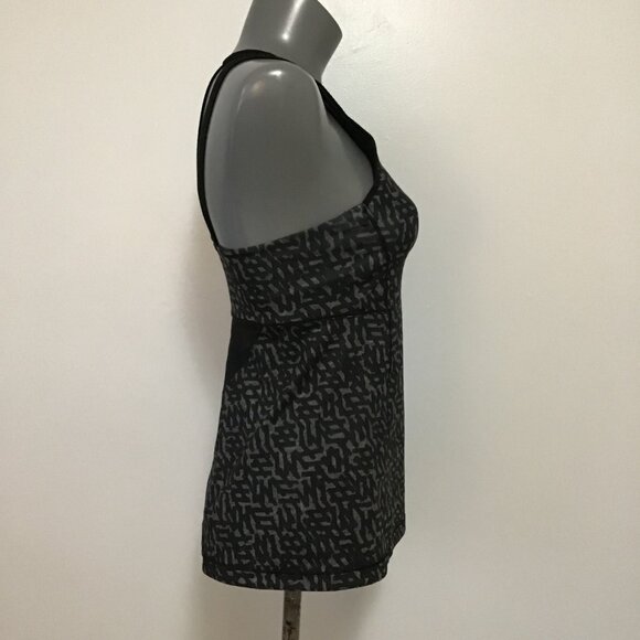 Lululemon Running In The City Tank Heathered Net Pop Black Multi Size 8 - Picture 3 of 11